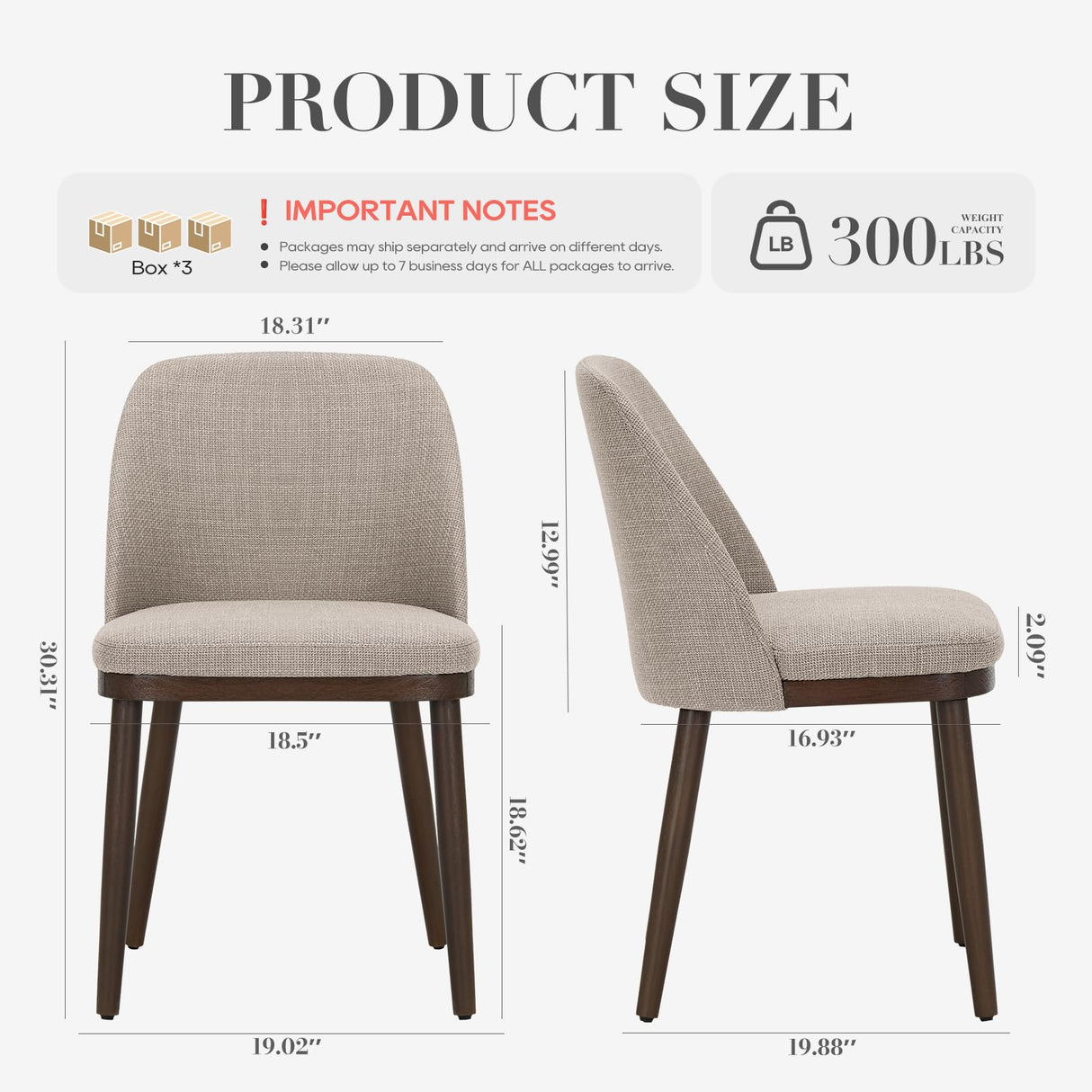 COLAMY Upholstered Dining Chairs Set of 6, Modern Kitchen Chairs with Back, Fabric Side Dining Room Chairs with Wood Legs for Kitchen Dining Room Restaurant, Camel COLAMY