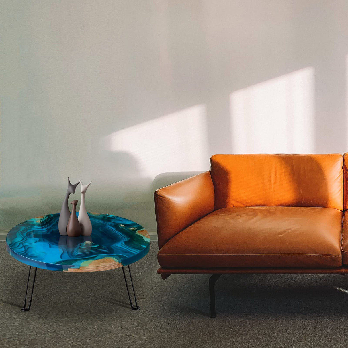 Large Resin Tray Molds, MYKASEN 19 Inch Round Epoxy Resin Table Mold with 3Pcs Table Legs, Thick Silicone Tray Molds for Charcuterie Board River Table Resin Casting DIY Art Home Decor MYKASEN