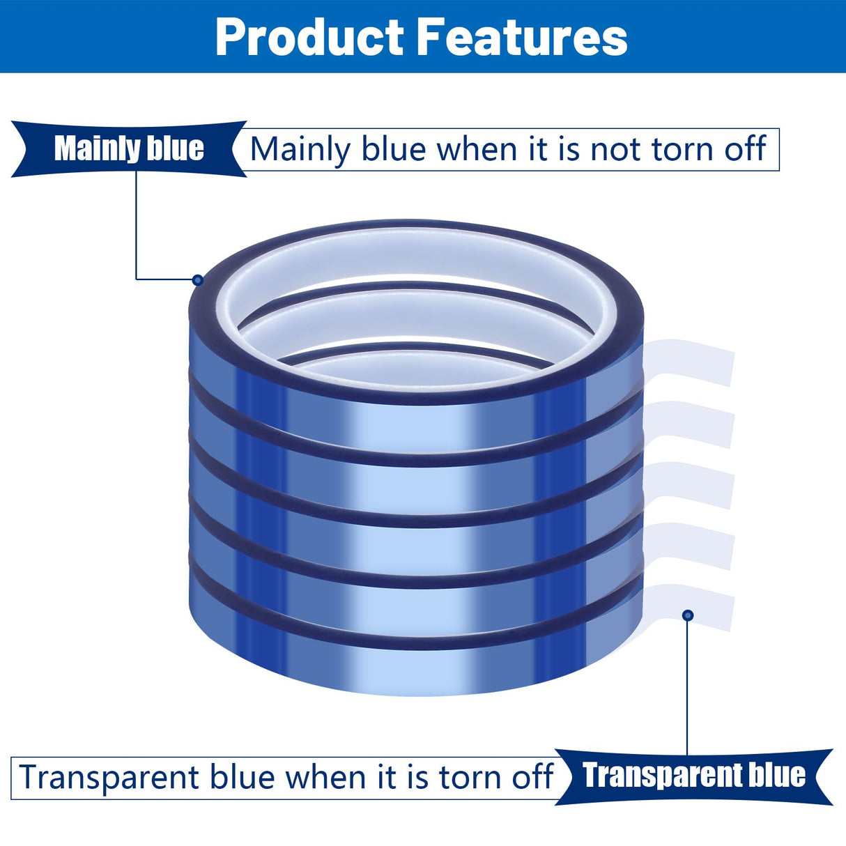 Fyguard Heat Tape for Sublimation, 10 Rolls Sublimation Tape Heat Resistant Tape, 10mm × 30m (98ft) Heat Transfer Tape Sublimation Heat Tape for Press Electronic Soldering Insulation, No Residue Fyguard