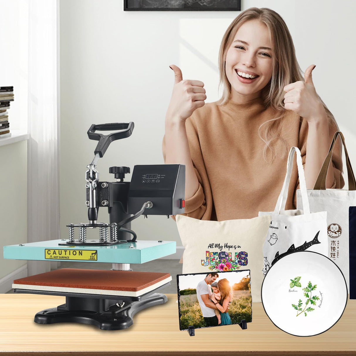 ColorSub 9x12 Inch Heat Press Machine, Professional Swing Away T-Shirt Press Machine for HTV, Sublimation, Heat Transfer Projects Teal ColorSub