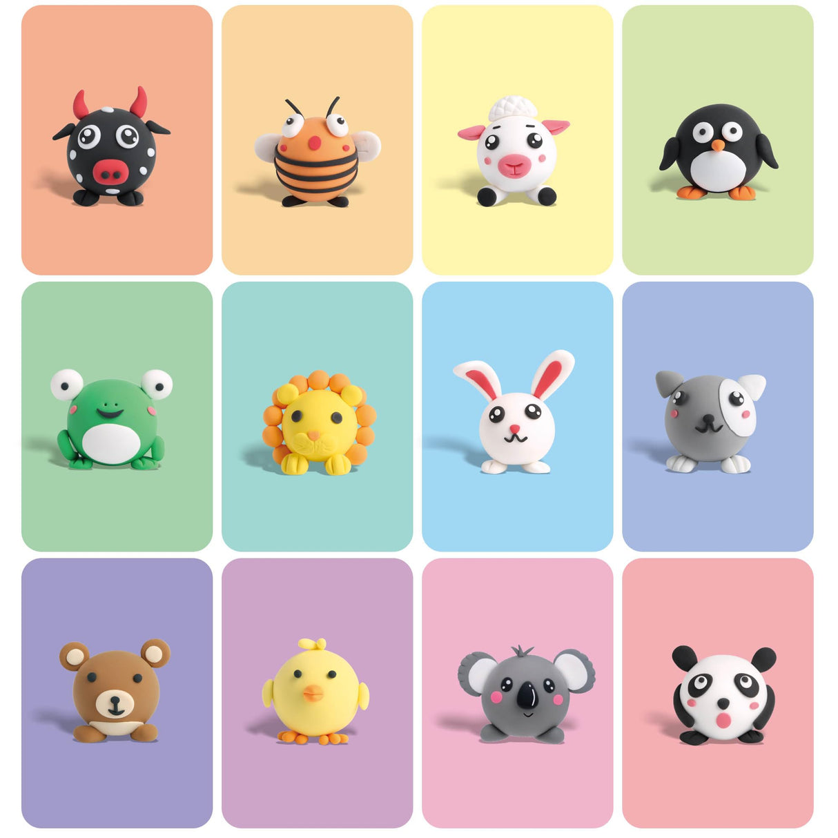 Air Dry Clay Kit - Modeling Clay for Kids mit Sculpting Tools und Tutorial, Ultra Light & Soft, Safe & Non-Toxic, DIY Model Magic Clay 12 Cans 48 Colors, Creative Art Crafts Toys Gifts for Girls Boys LOUFOR