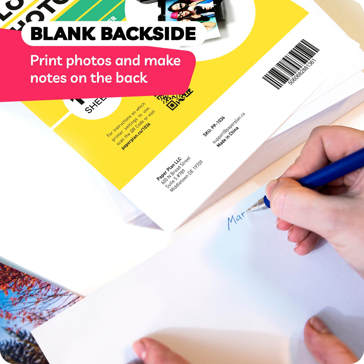 Glossy Photo Paper For Printer 8.5 x 11” x 100 Sheets - Works with Inkjet Printer - Professional Standard // Paper Plan Paper Plan