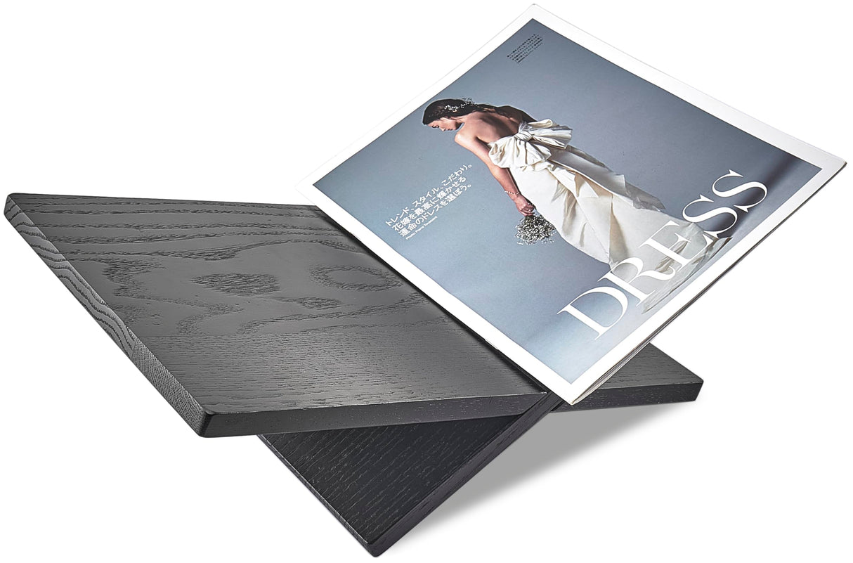 Honygebia Solid Wood Book Stands - Cross Frame Black Oak Wooden Book Holder, Open Bookstand for Display and Reading, Suitable for Art, Bible, Cookbook, Easel, Magazine, Textbooks Honygebia