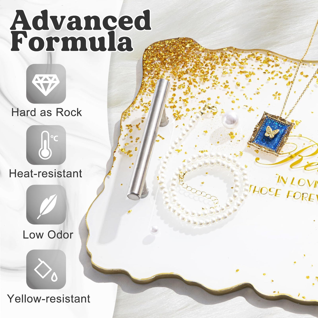 LET'S RESIN EPOXY RESIN White Epoxy Resin,44OZ Bubble Free & High-Gloss Epoxy Kit,Self Leveling Resin and Hardener for Art Crafts,Jewelry Making,Wall Clock LET'S RESIN EPOXY RESIN