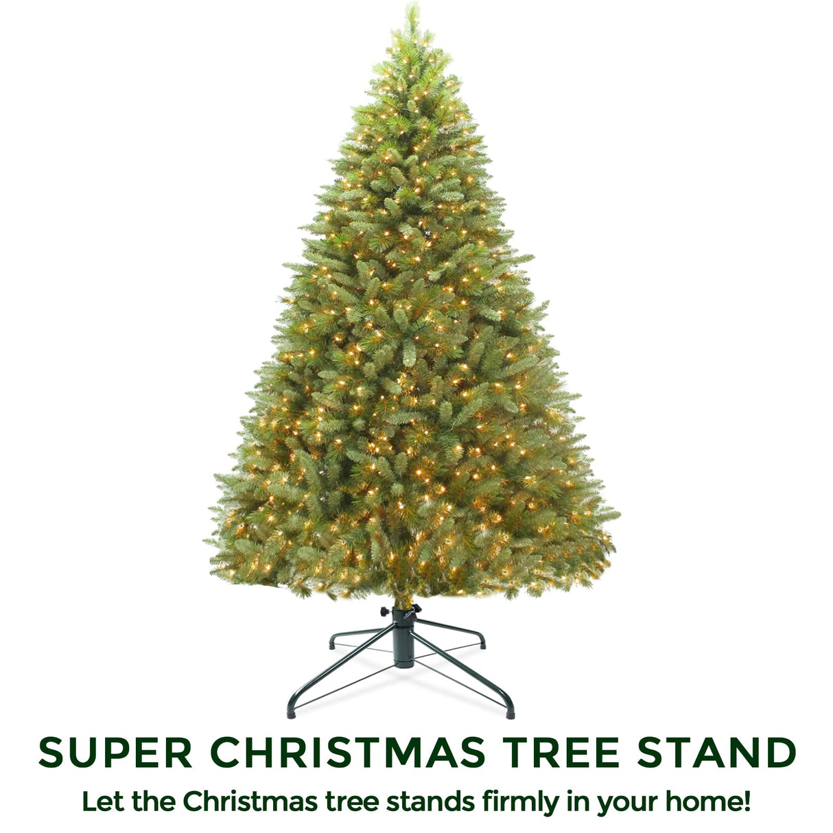Elfjoy Christmas Tree Stand 19.7 inches Iron Metal Bracket Rubber Pad with Thumb Screw (50cm) ELFJOY
