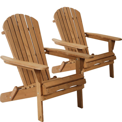 Adirondack Chair Outdoor Chairs Patio Chairs Lawn Chair Folding Adirondack Chair Patio Seating Fire Pit Chairs Wood Chairs for Adults Yard Garden w/Natural Finish