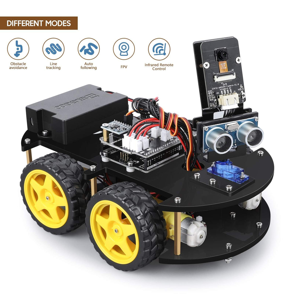 ELEGOO UNO R3 Smart Robot Car Kit V4 for Arduino Robotics for Kids Ages 8-12 12-16 STEM Science Kits Coding Gifts for 8 9 10 11 12 13 14 15 16 Year Old Boys Girls Teens Cool Engineering Building Toys ELEGOO