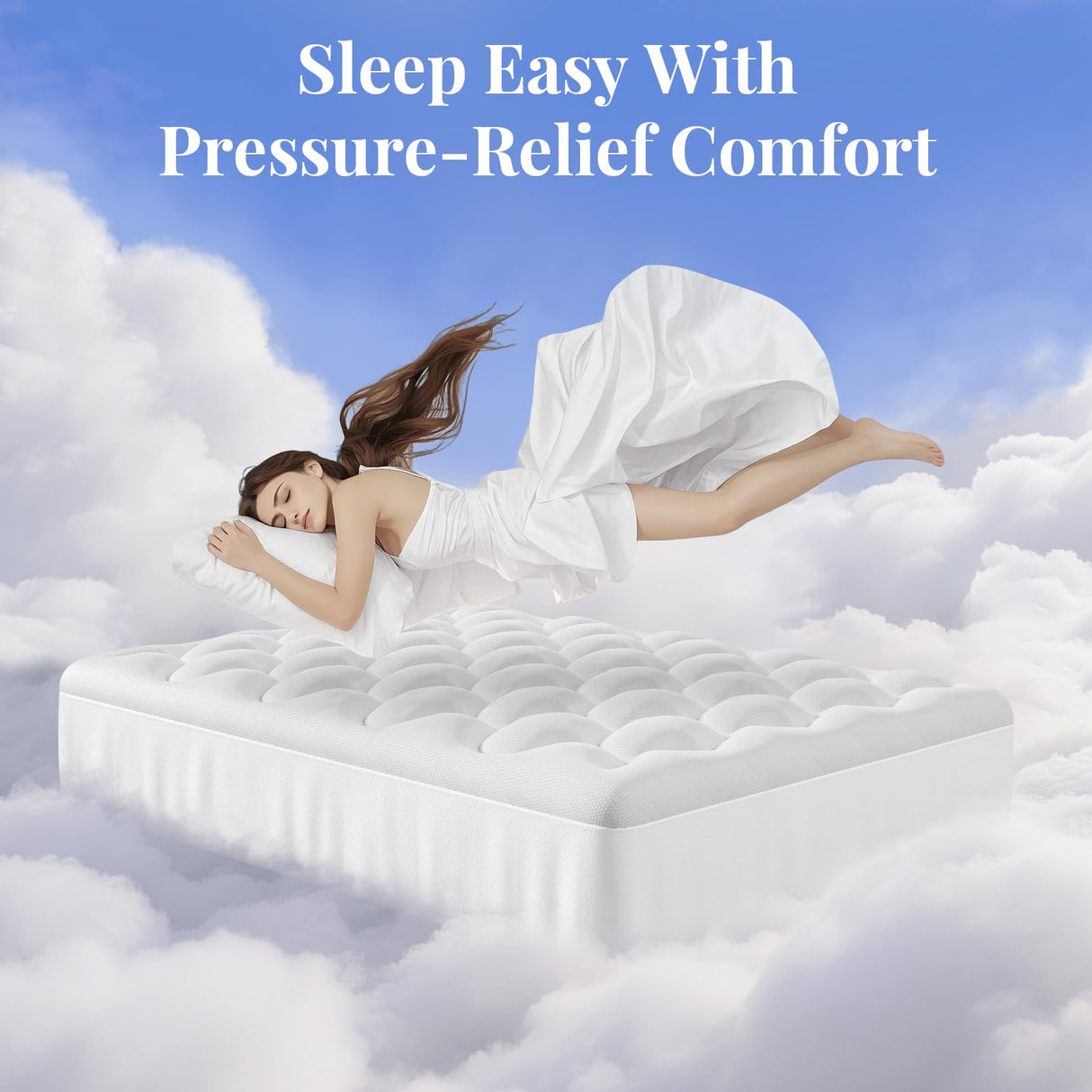 OhGeni Cooling 4 inch Dual Layer Twin Mattress Topper, 2 inch Cooling Gel Memory Foam, 2 inch Down Alternative Pillow Top Pad, Mattresses Cover for Bed, Medium Support, Fits 6”-19” Deep Pocket OhGeni