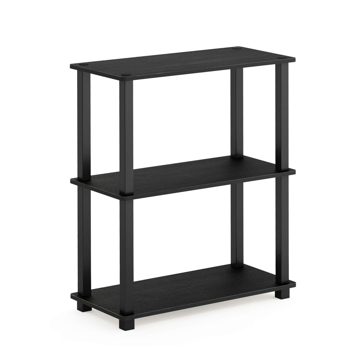 Furinno Turn-S-Tube 3-Tier Compact Multipurpose Shelf Display Rack with Square Tube, Americano/Black Furinno