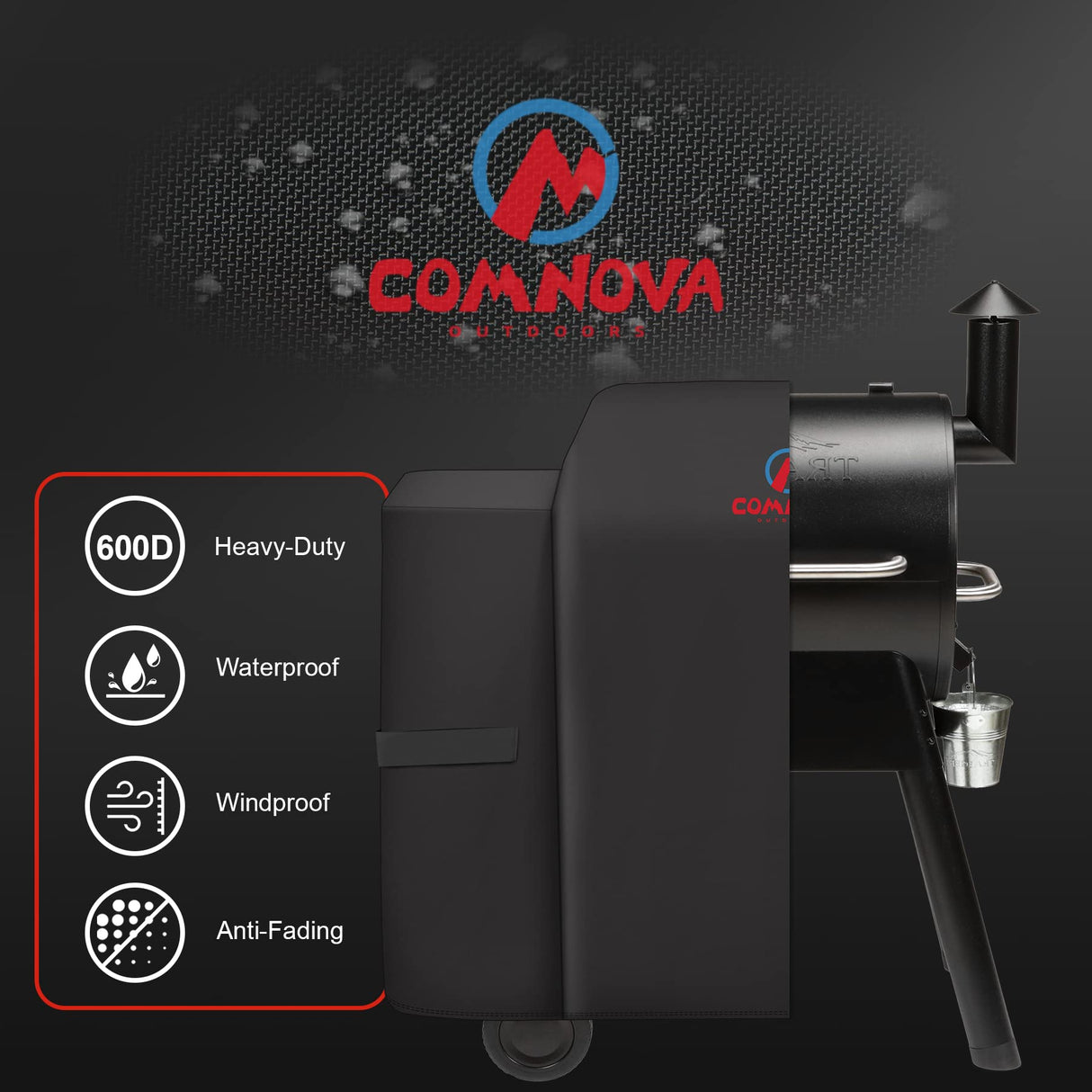 Comnova Grill Cover for Traeger Pro 22 & 575 Series - 600D Wood Pellet Smoker Cover for Traeger Waterproof & Heavy Duty, Premium Pellet BBQ Cover for Traeger Pro 22 / Pro 575, Z Grills 550B and More M COMNOVA OUTDOORS