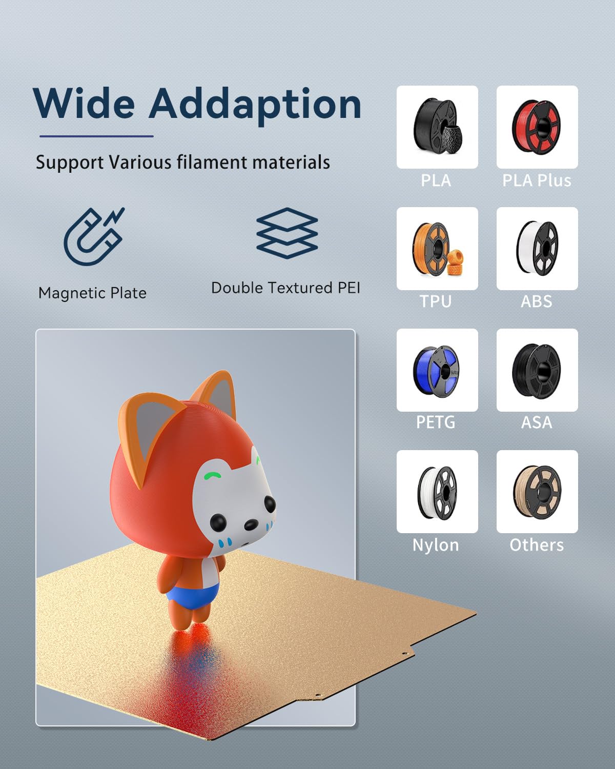 Double Sided Textured PEI Sheet 235mmx235mm for Neptune 3 Pro/Neptune 4/Kobra/Creality Ender 3/Ender 3 Pro/Ender 3 V2/Ender 3 S1/Ender 3 S1 Pro/Ender 3 Neo/Ender 3 V2 Neo 3D Printer FugaCity