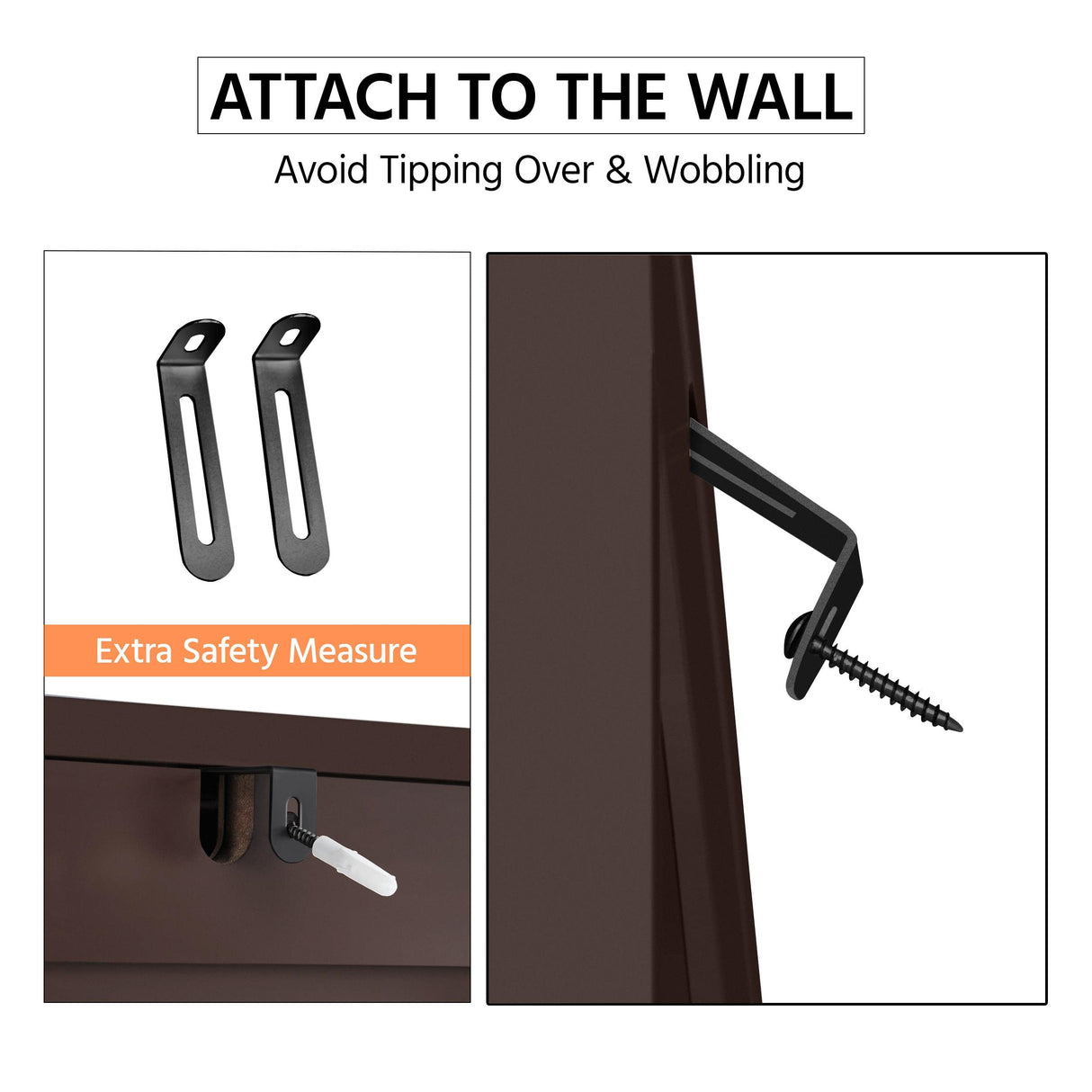Yaheetech Espresso Over The Toilet Storage Rack with Adjustable Shelves and Doors Yaheetech