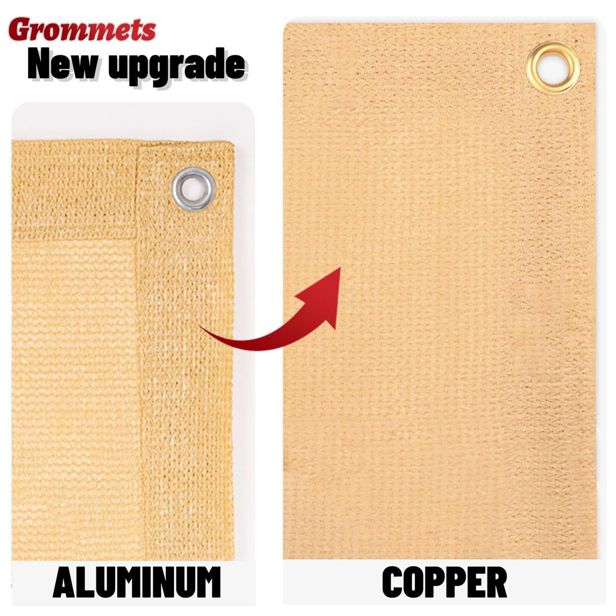 SUNNY GUARD Shade Cloth 10x14 FT Sun Shade Screen Fabric Shade Cover Tarp with Grommets for Pergola Backyard Garden, Sand SUNNY GUARD