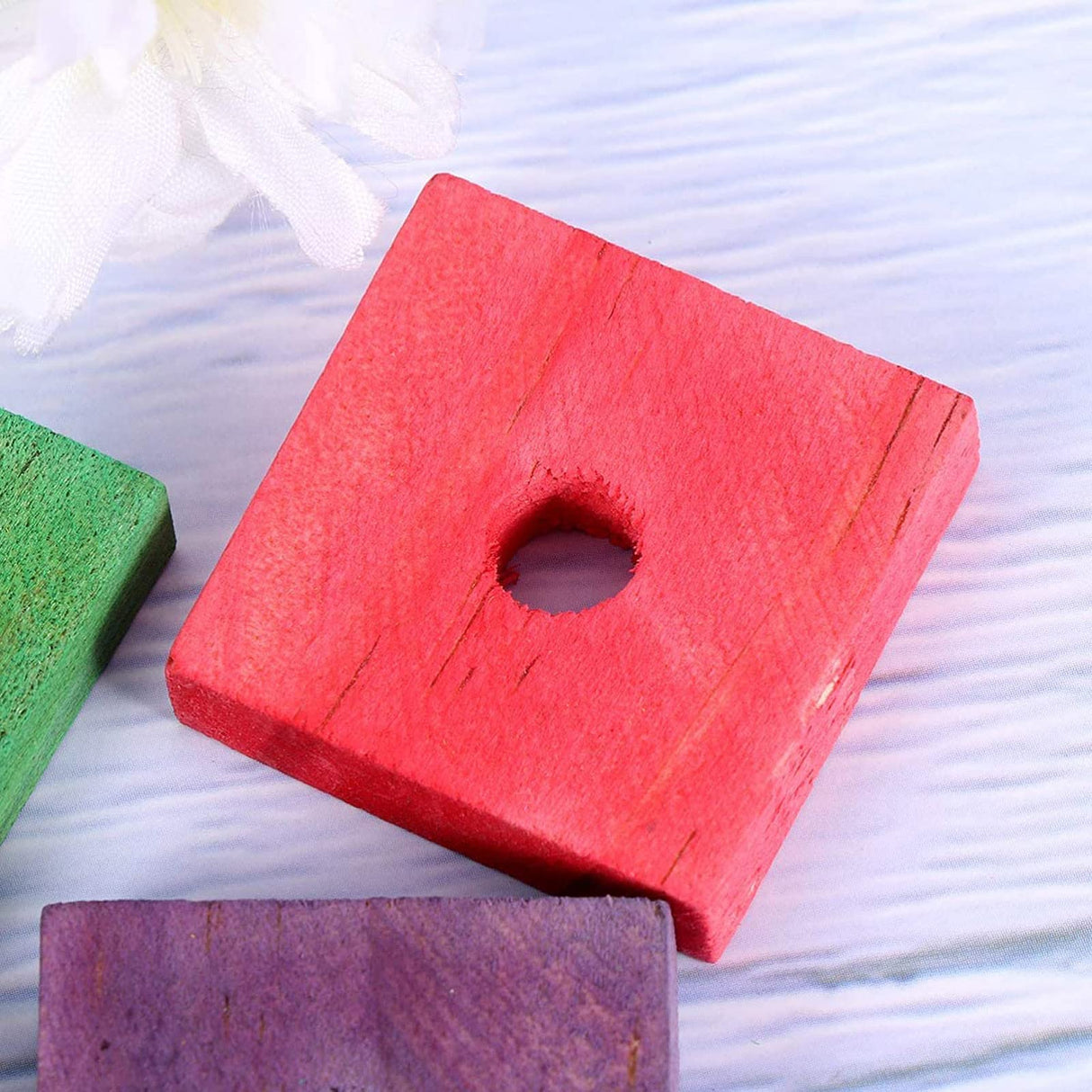 BinaryABC Wooden Blocks Bird Chewing Toy,Bird Bite Toys,Bird Parrot Wood Blocks Toys,20Pcs(Mixed Color) BinaryABC