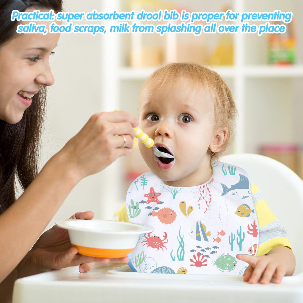 HooLing 12 Pieces Sublimation Blank Baby Bib Heat Press White Baby Bib Printable Reusable Dribbler Bib Stain and Odor Resistant Feeder Drool Bib for Infant Newborn DIY Creative Design, 30 x 27 cm HooLing