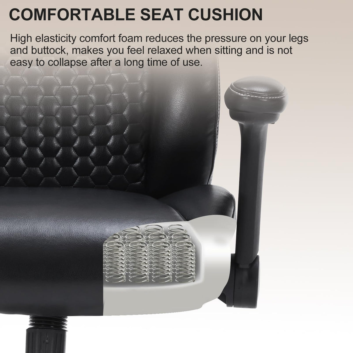 Chairoyal Drafting Chair, Ergonomic Tall Office Chair with Soft Adjustable Arms and Foot Ring, Standing Desk Chair PU Leather High Office Chair for Counter Height Desk, Swivel Computer Stool, Black Chairoyal