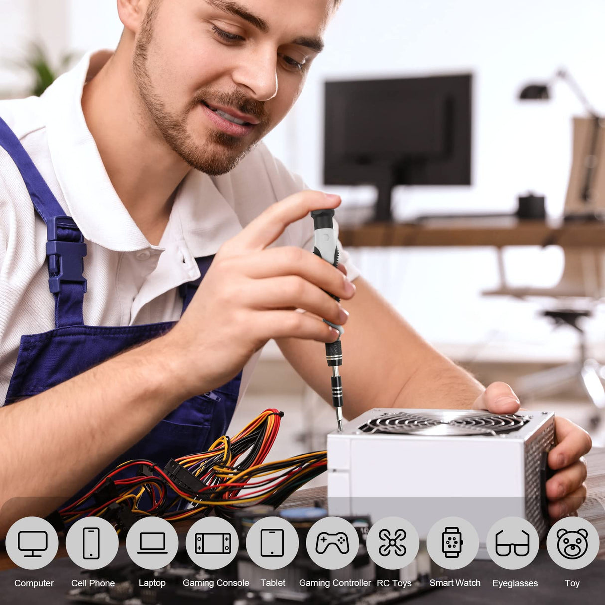 STREBITO Precision Screwdriver Set 142-Piece Computer Tool Kit Magnetic Screwdriver Set Laptop Screwdriver Kit Electronic Repair Kit Tech Toolkit for PC, Phone, Macbook, Nintendo, PS4, Xbox Controller STREBITO