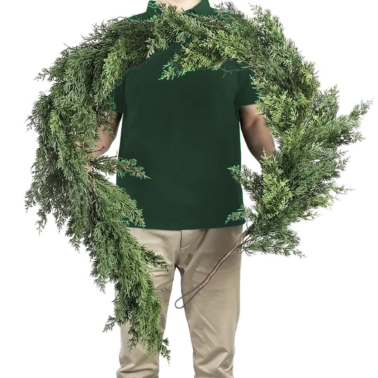 6FT Christmas Garland, Real Touch Cedar Greenery Garland for Mantle, Staircase, Wall, Window, Door, DIY Holiday Decor, Full & Lifelike, Flexible Branch Generic