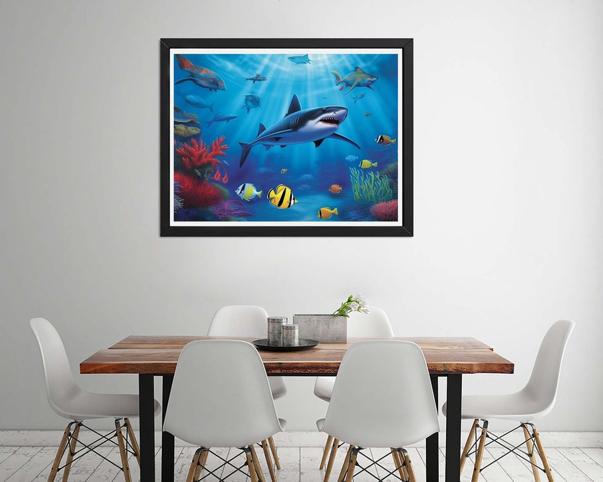 Diymood DIY 5D Diamond Painting Kits for Adults Underwater World - Diamond Art Kits for Adults Shark Tropical | Full Drill Round | Mosaic Picture | Beginner | Home Wall Decor | 16x20 Inch Diymood