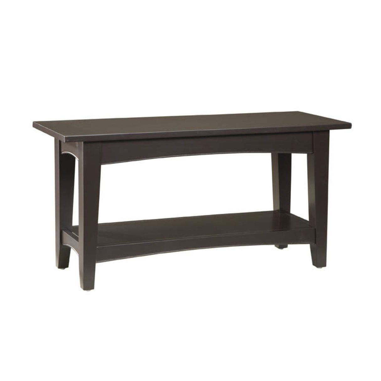 Alaterre Furniture Shaker Cottage Bench with Shelf, FURNITURE, Chocolate Alaterre Furniture