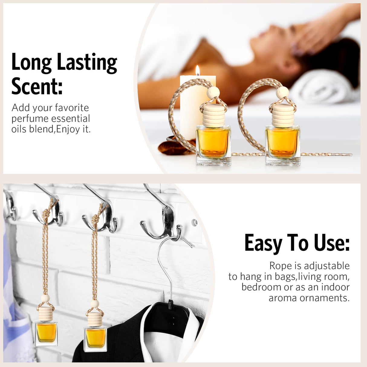 BBTO 100 Pcs Car Air Fresheners Diffuser with Wooden Cap Empty Aromatherapy Diffuser Clear Car Fragrance Holder Pendant Hanging Perfume Fresheners Bottles for Car Decor (Clear,Cube) BBTO