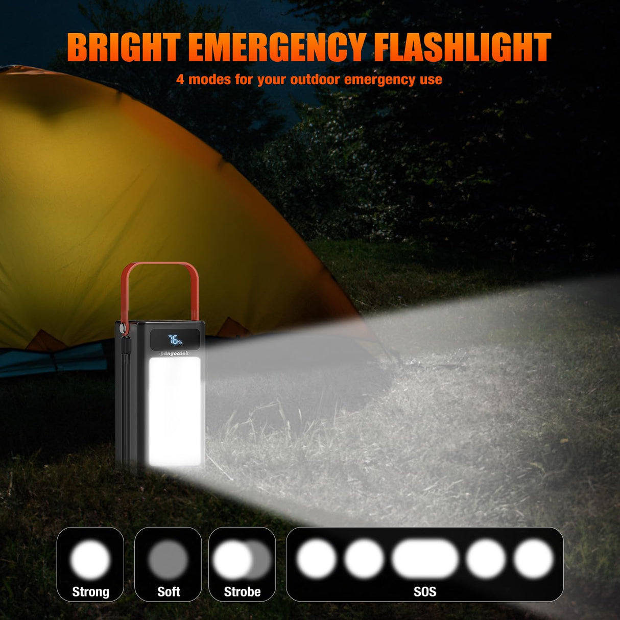 Pangootek 99Wh Portable Power Station, Portable Power Bank Generator with PD Fast Charging Built in Cables Battery Pack for Phone Laptop Home Use Outdoor Camping pangootek