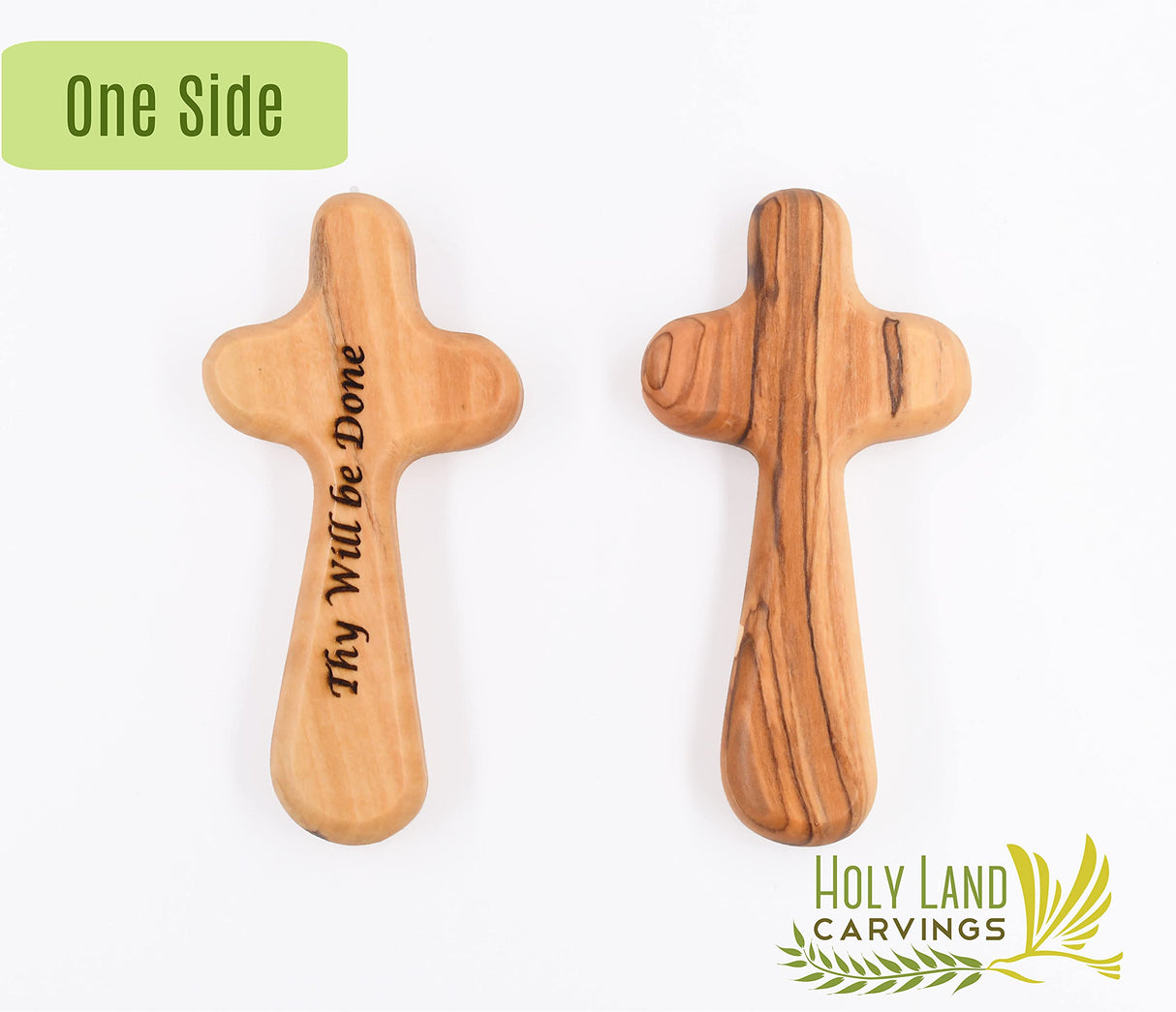 Generic Custom Personalized Olive Wood Comfort Cross, 4 Hand Held Cross, Prayer Palm Cross, Personalized Name Cross Gift for any age or Occasion One Side Engraving Generic