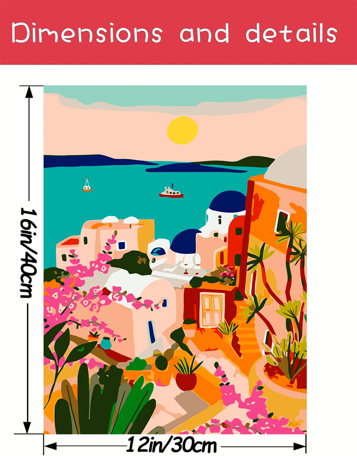 AREOPNMG Cityscape Paint by Numbers Kit for Adults Beginner DIY Sunset Landscape Painting by Numbers Kits,with 3 Brushes and Acrylic Paint(Without Frame), Home Wall Decor 12 x 16 in AREOPNMG