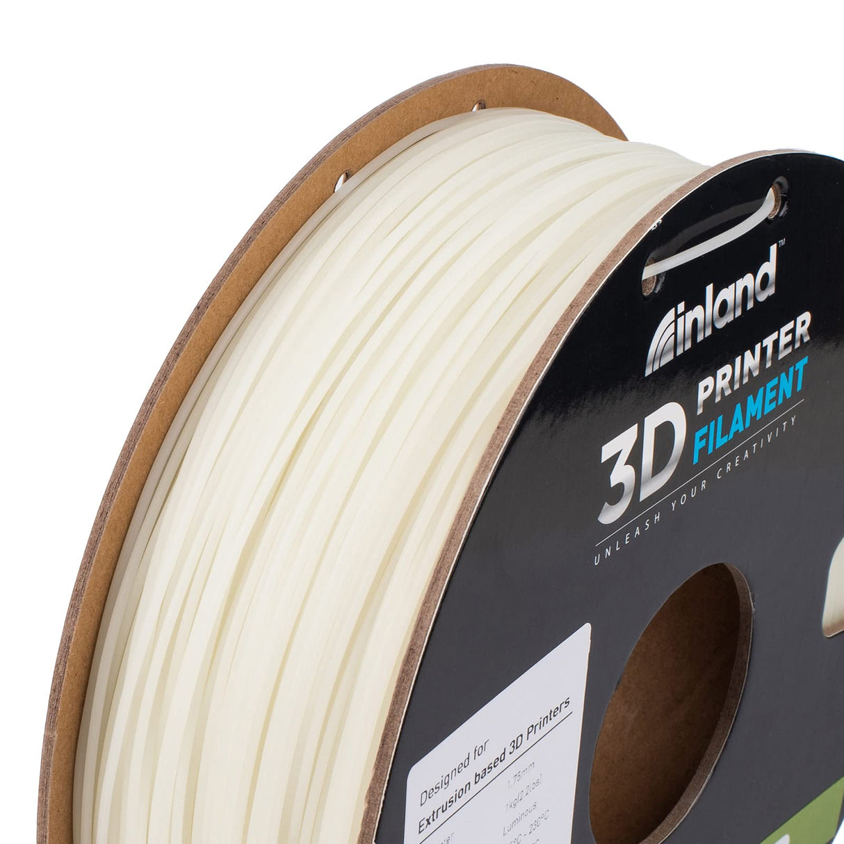 INLAND PLA Filament 1.75mm - Glow in The Dark Light Green PLA 3D Printer Filament, Dimensional Accuracy +/- 0.03mm - 1kg Cardboard Spool (2.2 lbs) – FDM 3D Printing INLAND