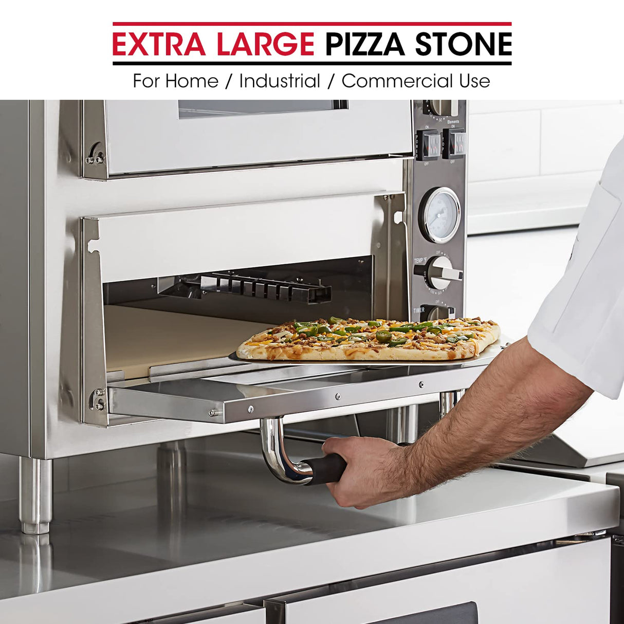 Unicook Extra Large Pizza Stone 24”x18” for 30” or Larger Standard Ovens, Durable Rectangular Baking Stone, Ideal for Baking Crispy Pizzas, Bread and Cookies, Not Fit for 24” and 27” Compact Ovens Unicook