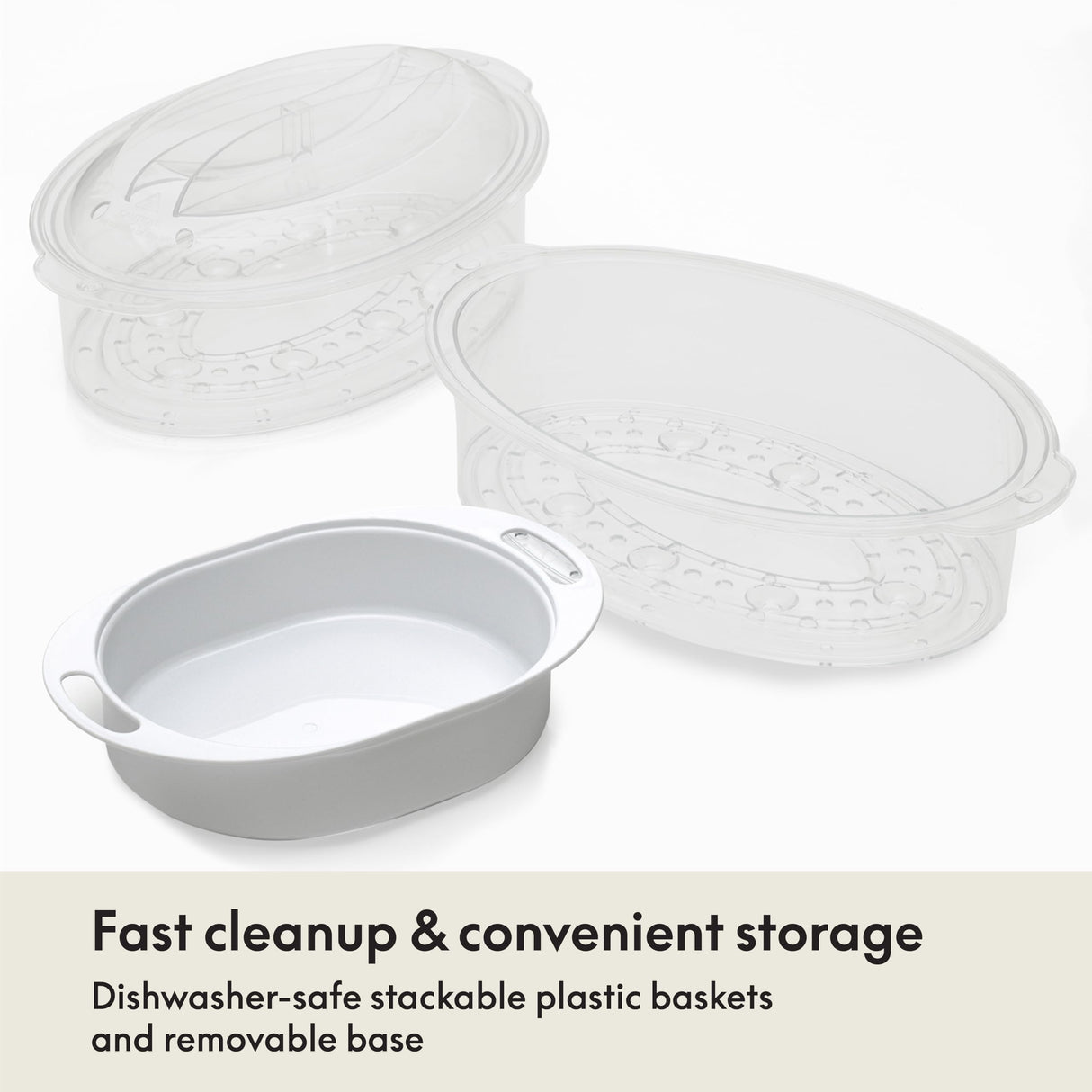 BELLA Two Tier Food Steamer with Dishwasher Safe Lids and Stackable Baskets & Removable Base for Fast Simultaneous Cooking - Auto Shutoff & Boil Dry Protection, Stainless Steel, 7.4 QT, Black BELLA