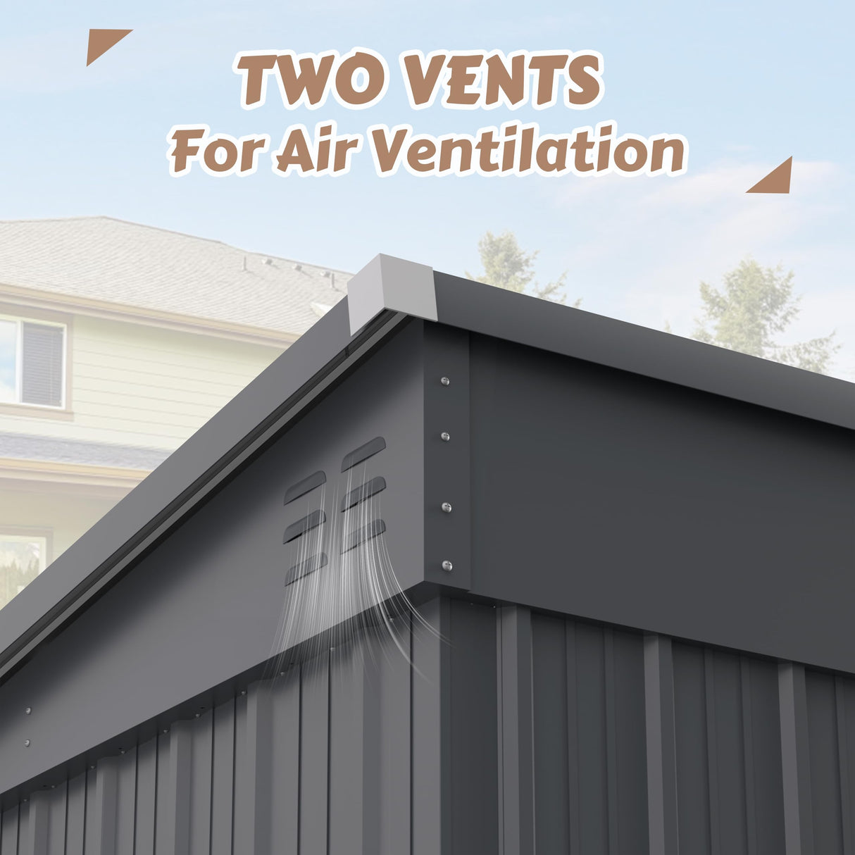 BlueWish 6'x10' Storage Shed, Outdoor Storage Shed with Sloped Galvanized Roof, Sheds & Outdoor Storage, Metal Tool Shed Storage House with 2 Vents for Garden Backyard Patio BlueWish