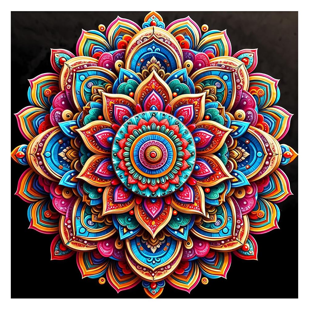 AMORARS Mandala Diamond Painting Kit for Adults, Mandala Diamond Art Beginners - DIY Full Diamond Dot Gem Art Paintings, Suitable Gifts, and Home Decoration Crafts, 12x12Inch AMORARS