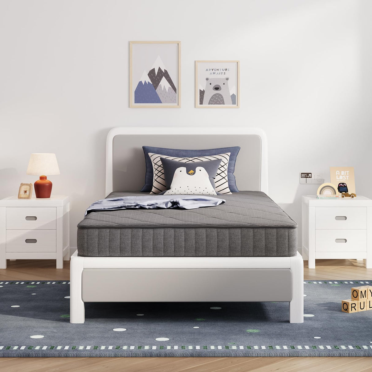 Avenco Twin Mattress, 6 Inch Twin Size Mattress in a Box for Kids, Medium Firm Hybrid Mattresses with Bonnell Spring and Gel Memory Foam for Cool Night Sleep & Pressure Relief, CertiPUR-US Certified Avenco