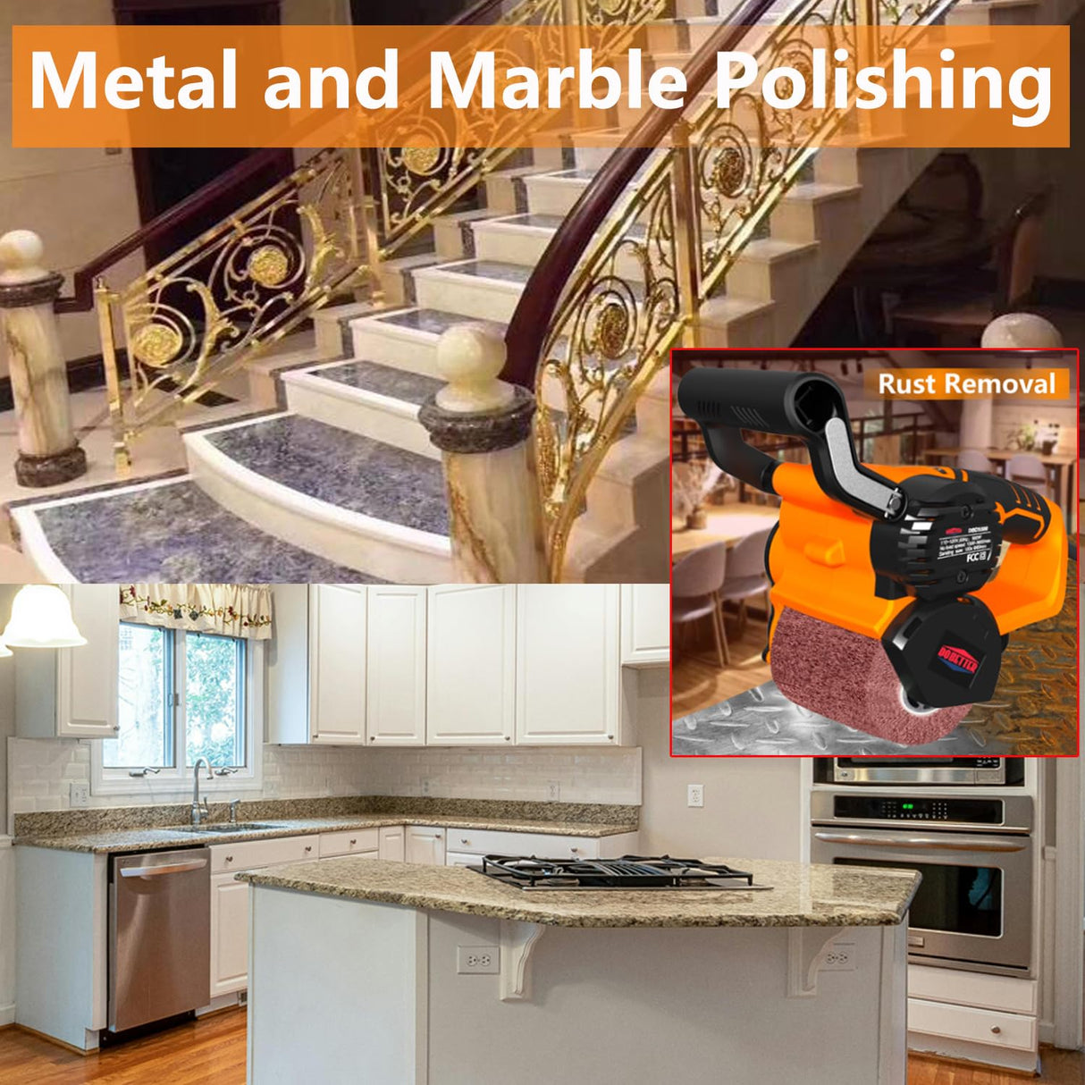 Dobetter Surface Conditioning Tool, Drum Sander for Woodworking, Burnishing Polishing Machine, Paint Stripper Remover, Variable Speed Tool with Tool Bag- DBDS50O Dobetter