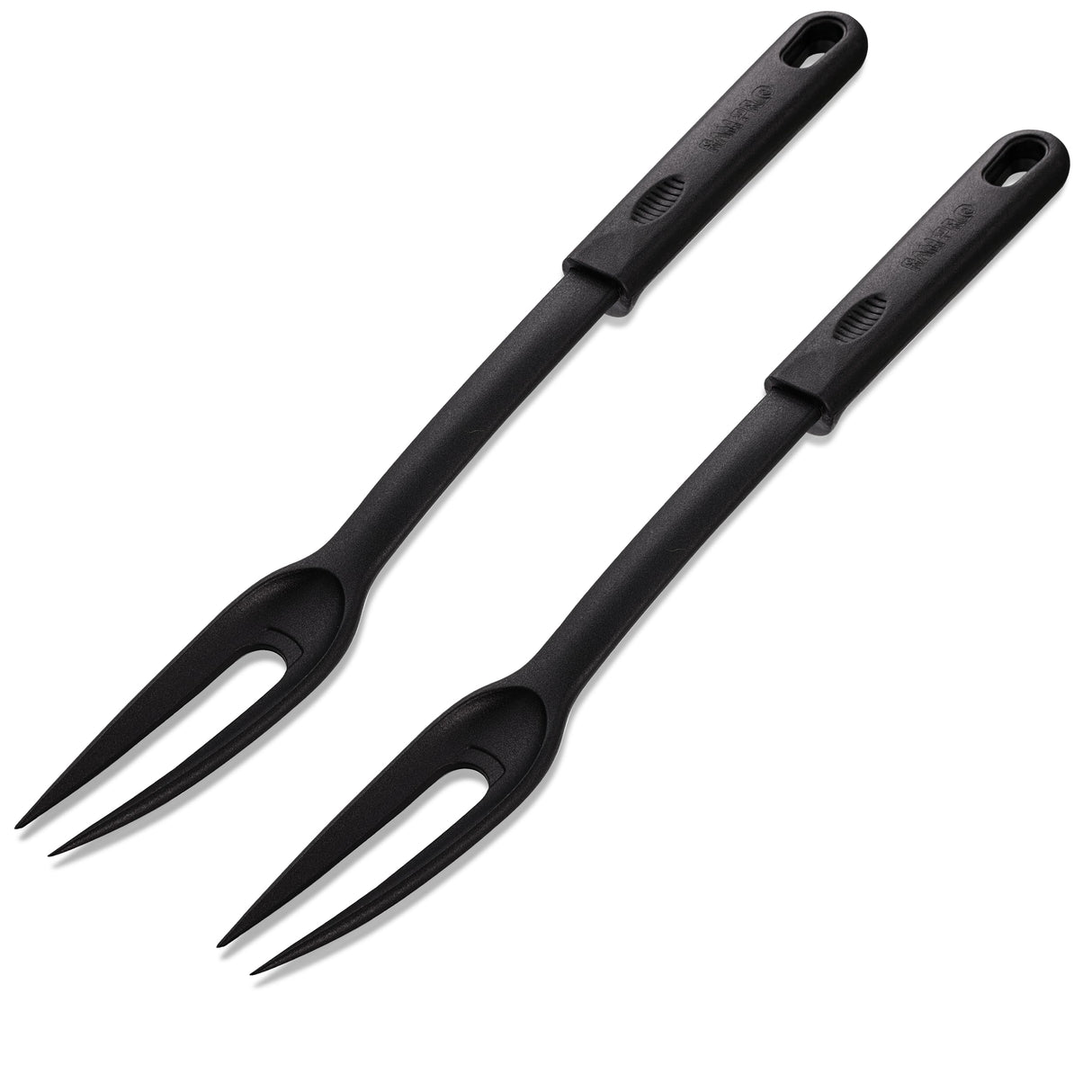 Nylon Fork Made of Heat Resistant Nylon with Plastic Handle with Hole Ideal for use with Non-Stick Pots and Pans (Pack Of 2) - By Ram Pro RamPro