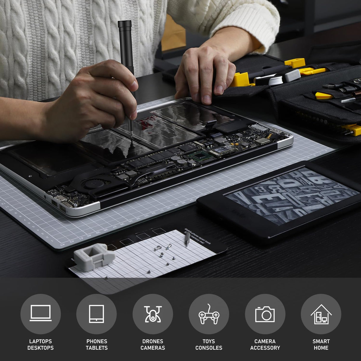 Precision Screwdriver Sets, PHYONEER 146 in 1 Tool Kit with Alloy Mini Screwdriver, 120 Magnetic Bits, 24 Types of Accessories, Repair Tool Kit for Electronics,PC,Computer,Cell Phone,Laptop,Xbox,PS5 PHYONEER