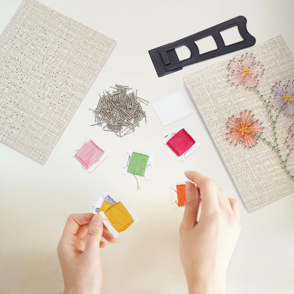 WEBEEDY DIY Daisy String Art Kit for Adults Beginners, Plumeria Flowers Nail String Craft Kit, Include All Accessories Creative Craft Kits Home Wall Decorations Unique Gift for Wedding WEBEEDY