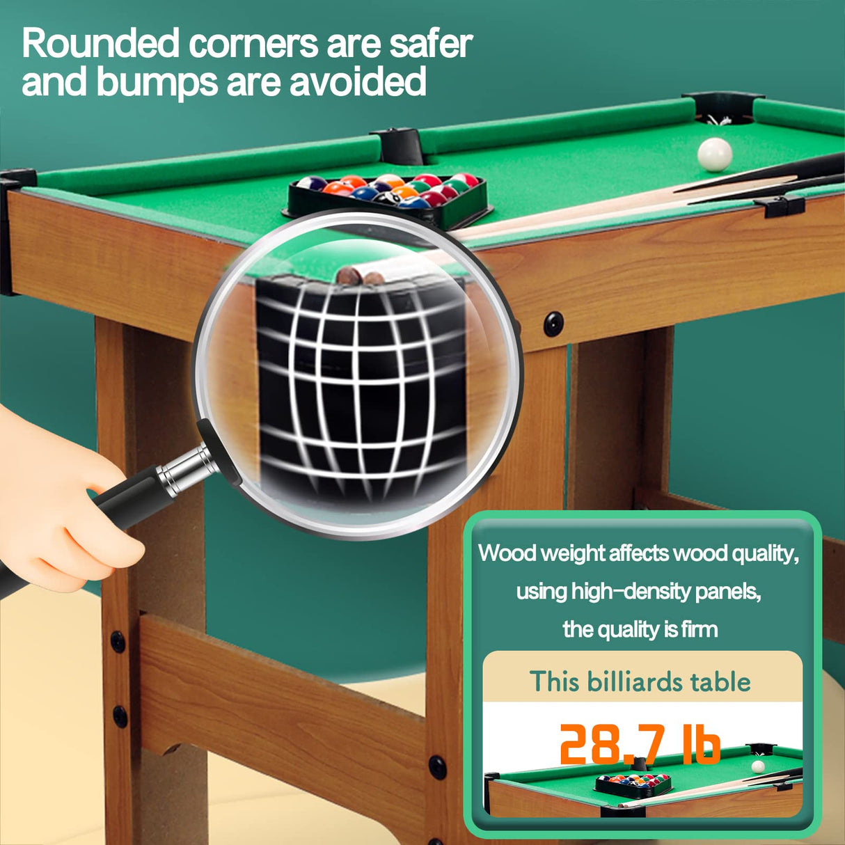 BBnote 48" Green Mini Pool Table, Billiard Tables includes 21 Billiards Equipment Accessories, Game Table for Kids and Adults BBnote