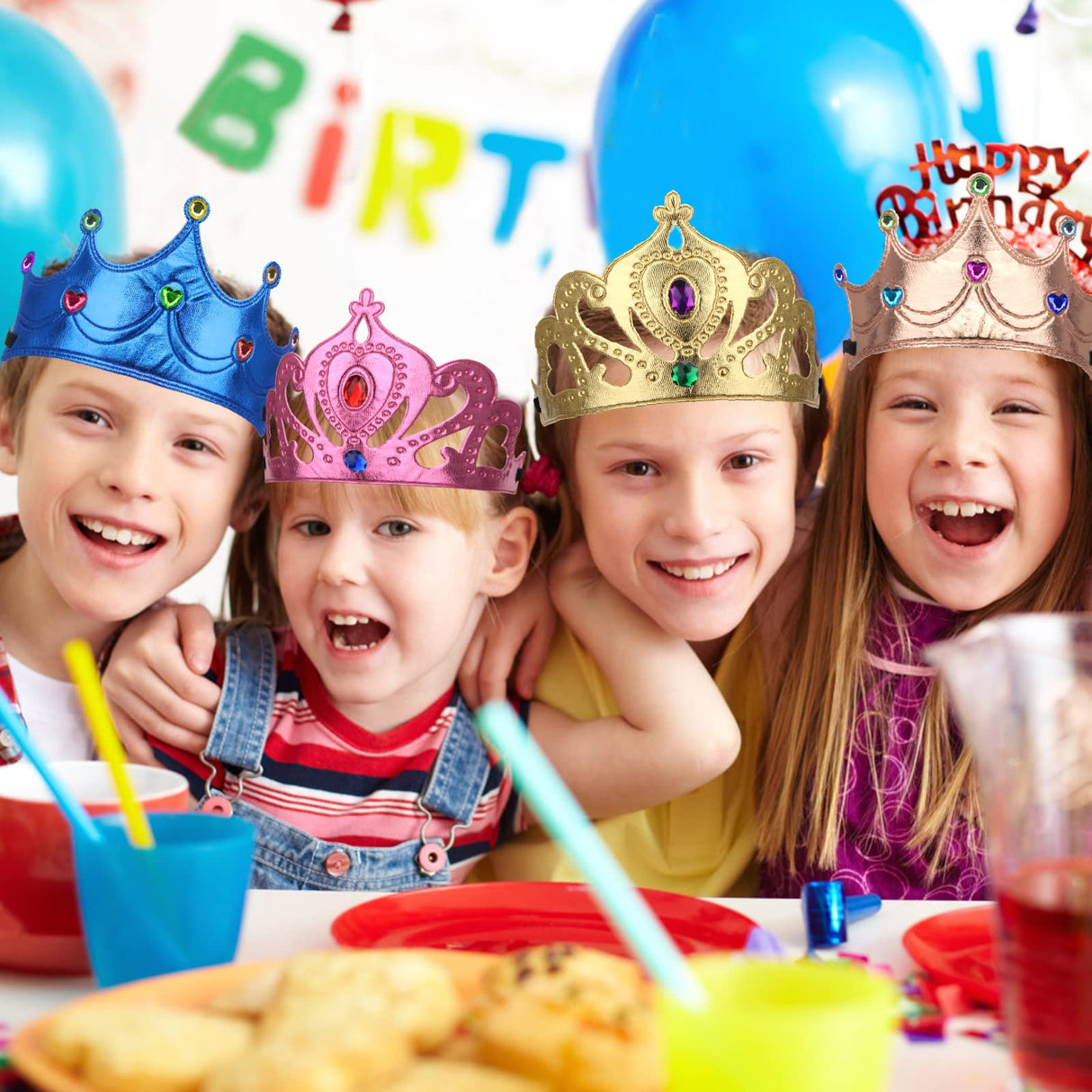 AHIER 23-Piece Foam Crown Set - Princess Tiaras & DIY Party Crowns with Diamond Sticker AHIER