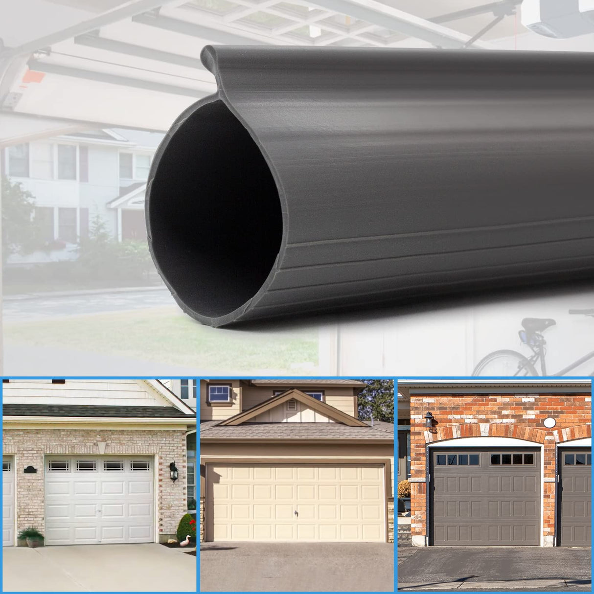 P-Bulb Bottom Weather Seal - Fits Overhead Door Models (16'4"), Gray Earthtec