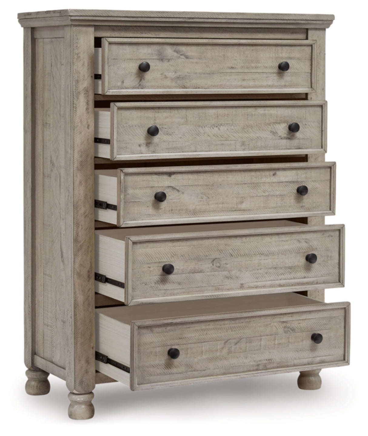 Signature Design by Ashley Harrastone Chest of Drawers, 42" W x 20" D x 56" H, Light Gray Signature Design by Ashley