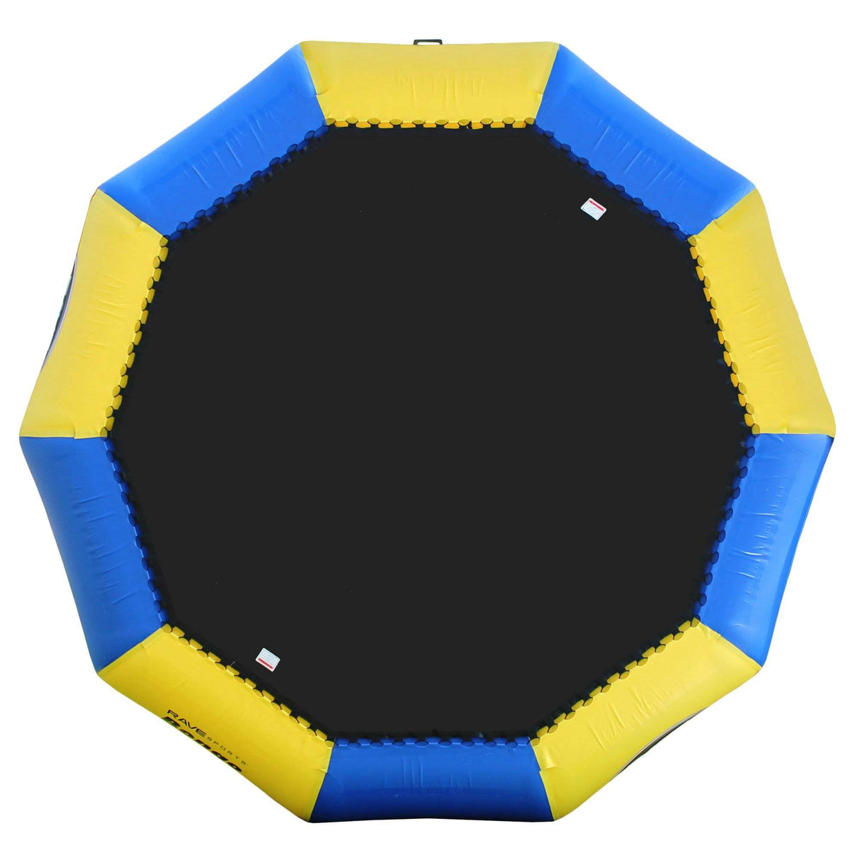 RAVE Sports Inflatable Bongo Water Bouncer, 10FT / 13FT / 15FT / 20FT, Recreational Trampoline with Sturdy Ladder, Heavy Duty Swimming Platform, Reinforced PVC Tube, Durable Nylon Jump Surface RAVE Sports