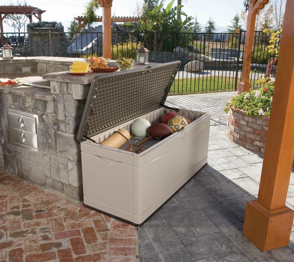 Lifetime 60012 Extra Large Deck Box, 130 Gallon, Desert Sand/Brown Lifetime