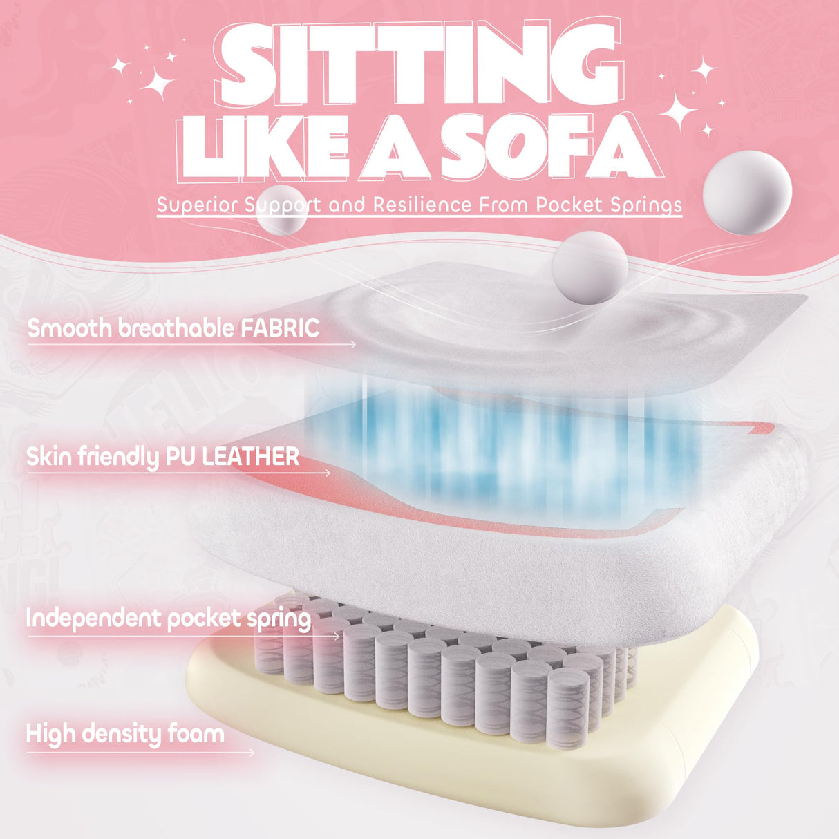 MEENICE Pink Gaming Chair Cute with Cat Ears Paw Lumbar and Cushion,Ergonomic Computer Chair with Footrest,Reclining PC Game Chair for Girl Computer Chair 300lbs for Adult MEENICE