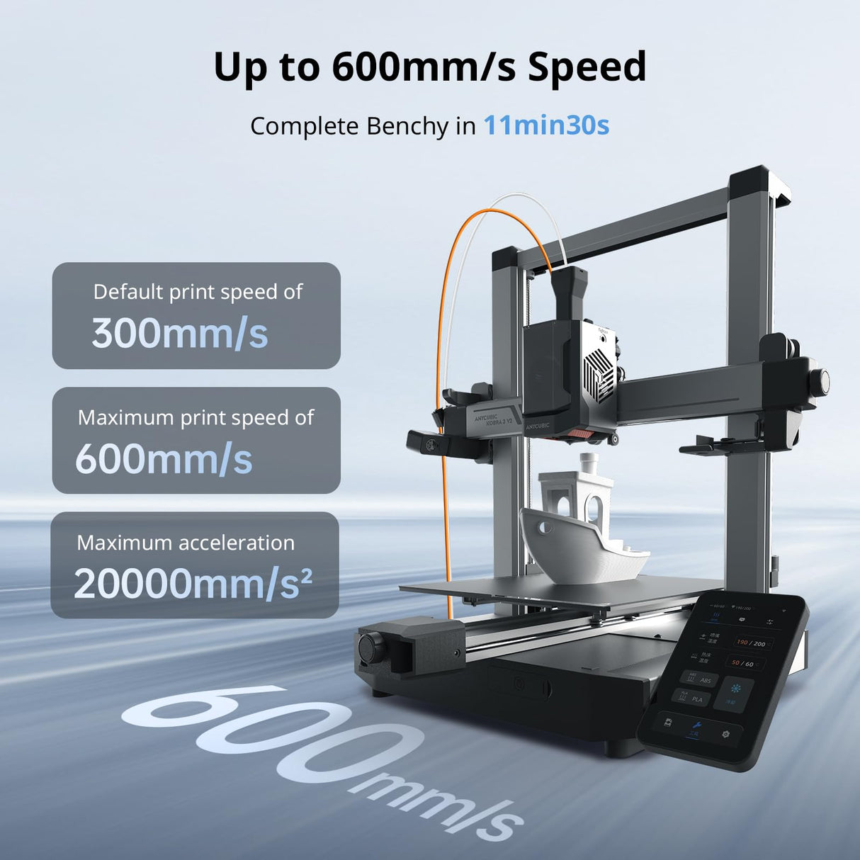 Anycubic Kobra 3 V2 Combo 3D Printer, Smart Multicolor Printing Up to 600mm/s Print Speed, Active Filament Drying Enhanced Auto-leveling for Higher Success Rates, 10.0'' x 10.0' x 10.2'' Printing Size ANYCUBIC