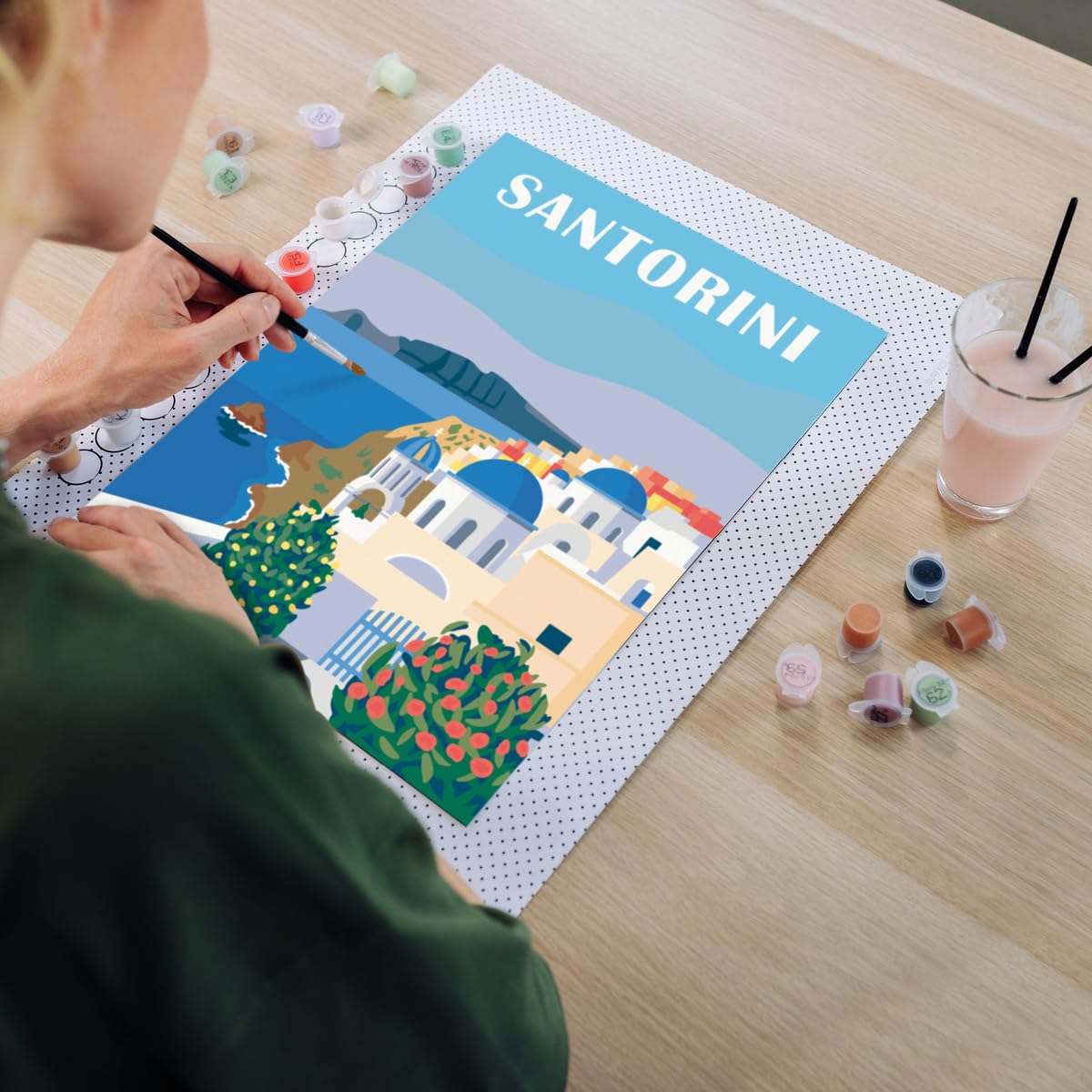 Ravensburger Relax CreArt Santorini Canvas Paint by Numbers Kit | Perfect DIY Art Gift for Adults, Stress Relief, and Creative Hobby Ravensburger