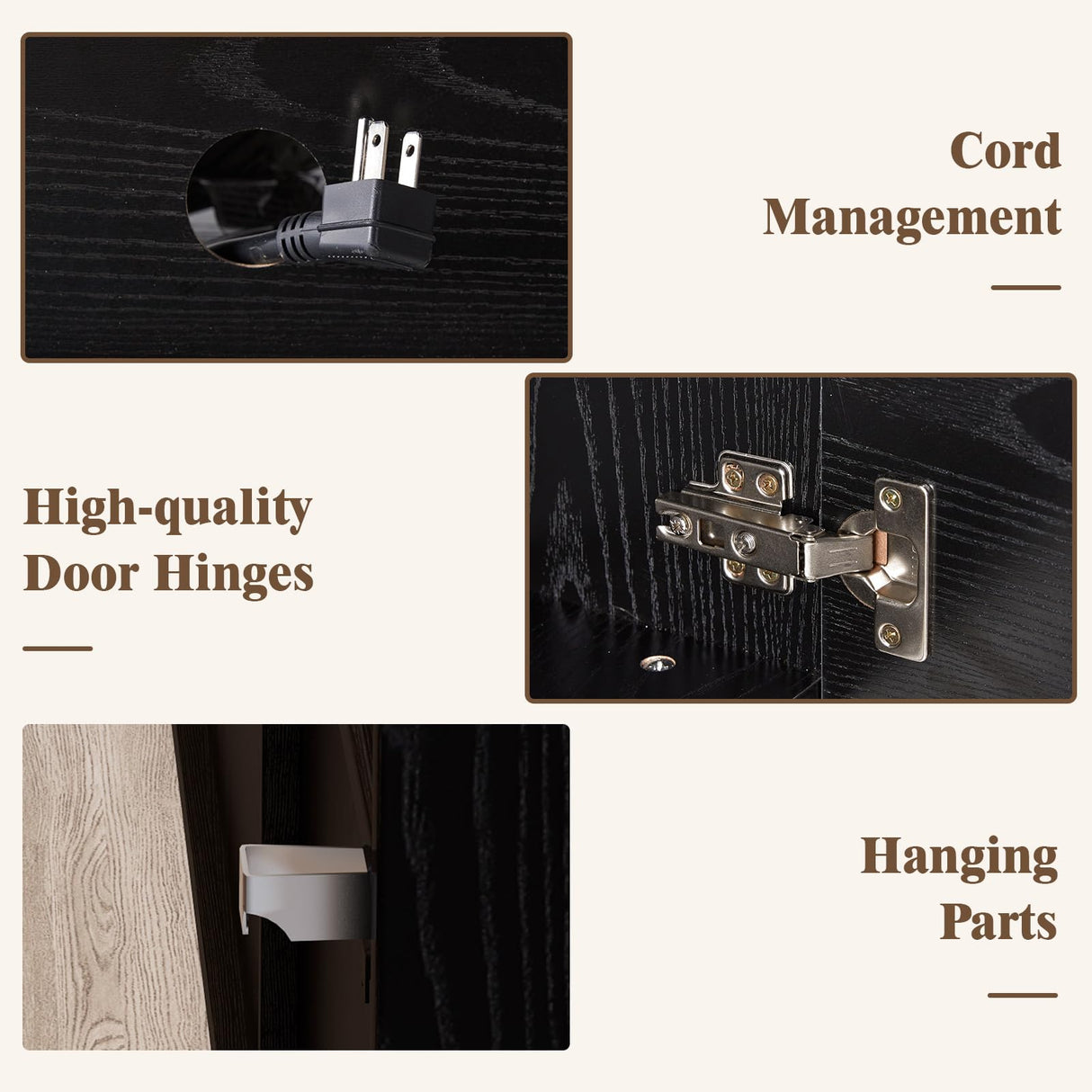 LUXOAK Floating TV Stand with 36" Electric Fireplace, 70 inch Wall Mounted Electric Fireplace Entertainment Center with Storage Space, TV Stand for Living Room for TVs Up to 80", All Black LUXOAK