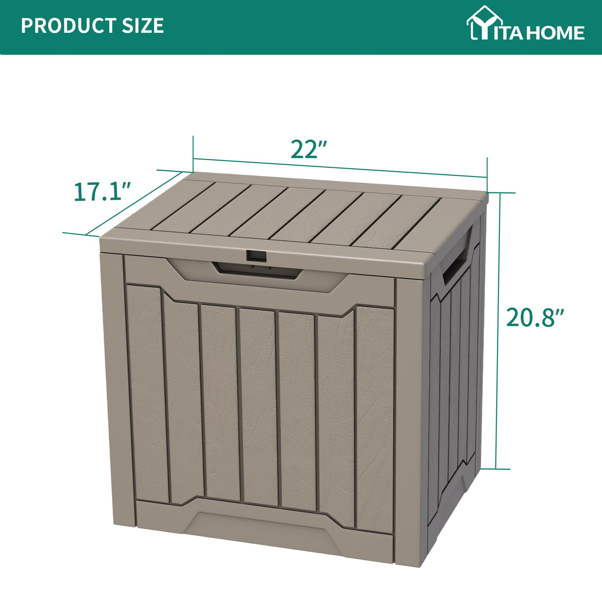YITAHOME 30 Gallon Deck Box Outdoor Storage Box, Waterproof Resin Package Delivery and Storage Box with Lockable Lid for Patio Furniture Cushions, Pool Accessories, Garden Tools, Brown YITAHOME