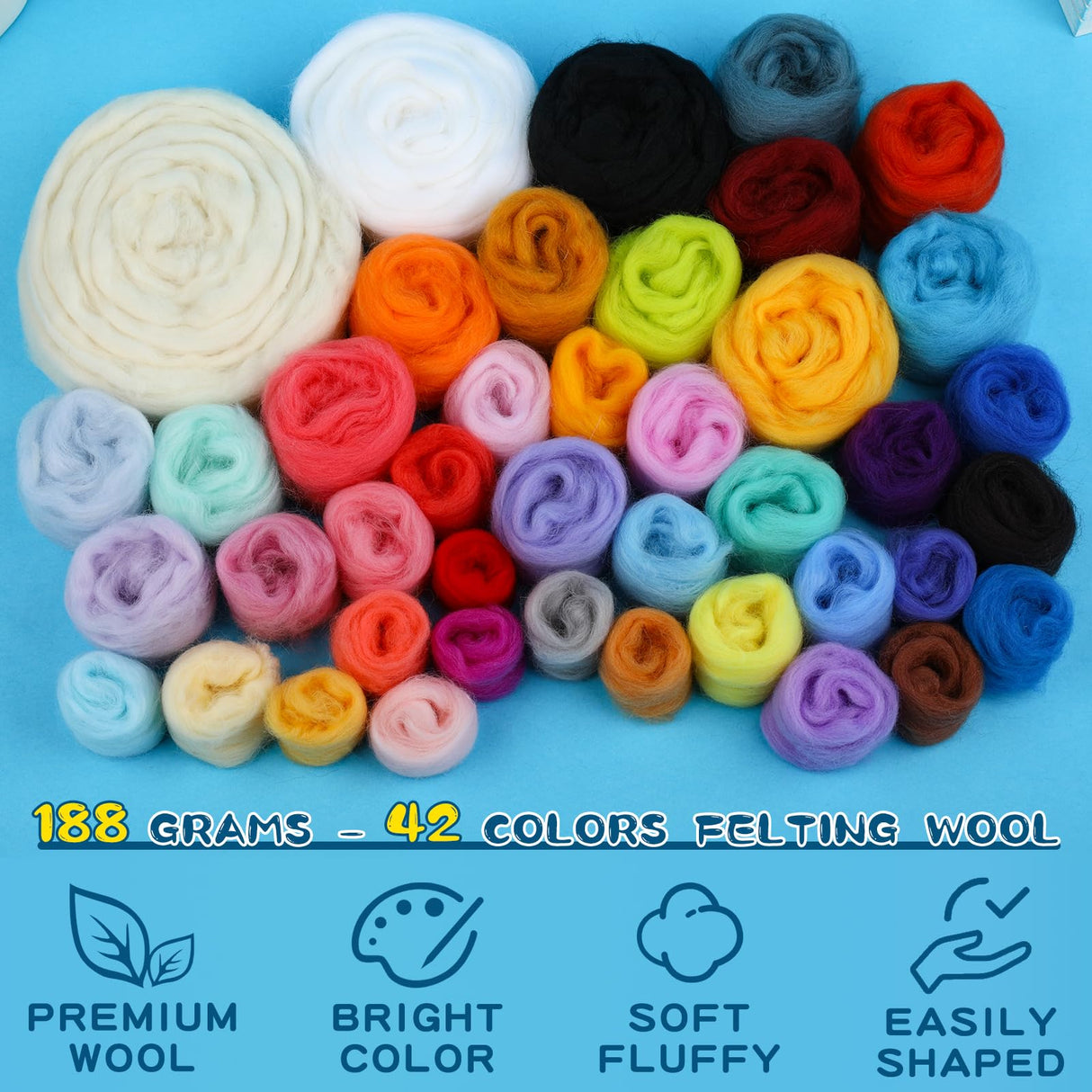 Fedmut Needle Felting Kits for Beginners Adult 12 Sea Animal Supplies with Wool Roving, Felt Art Kit, Wool Felting Kit for DIY Craft Home Decoration Party Supplies for Starters Fedmut